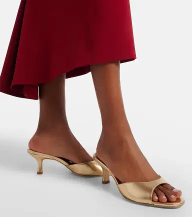 Staud Brigitte 100 metallic leather mules | Thumbnail 6