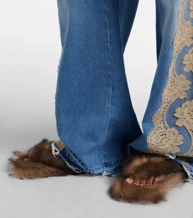 Dolce & Gabbana Shearling thong sandals | Thumbnail 6