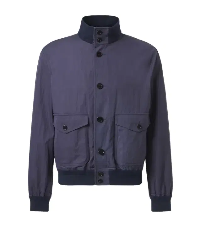 Cotton-blend twill bomber jacket
