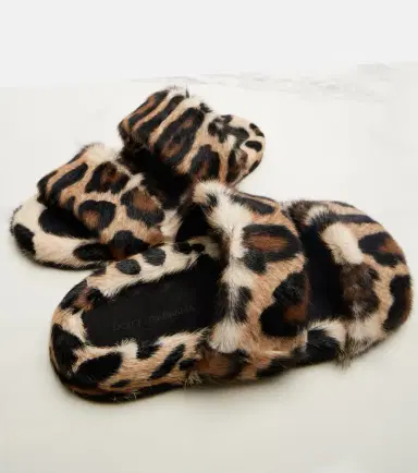 Dolce & Gabbana Leopard-print shearling slides | Thumbnail 3