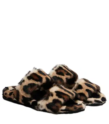 Dolce & Gabbana Leopard-print shearling slides | Thumbnail 1