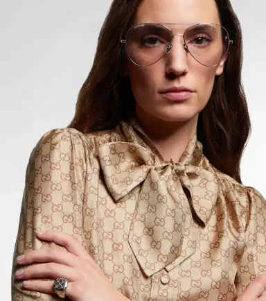Gucci Guccissima GG aviator sunglasses | Thumbnail 6
