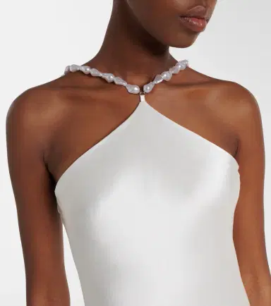 Staud Cadence beaded satin gown | Thumbnail 2