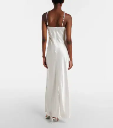Staud Cadence beaded satin gown | Thumbnail 4