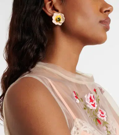 Simone Rocha Blooming Poppy embellished earrings | Thumbnail 6