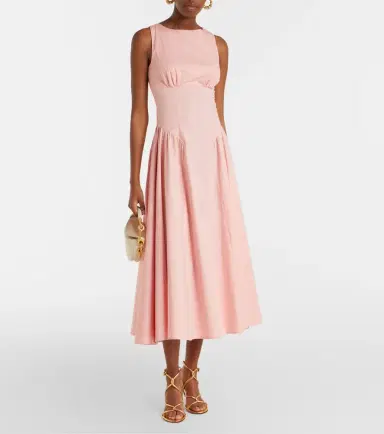 Staud Gwen cotton poplin midi dress | Thumbnail 4