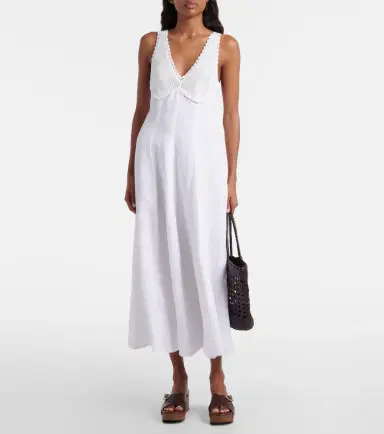 Polo Ralph Lauren Crocheted linen midi dress | Thumbnail 2