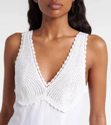 Polo Ralph Lauren Crocheted linen midi dress | Thumbnail 3