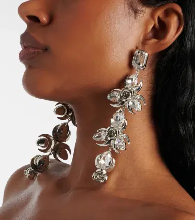 Magda Butrym Crystal-embellished floral drop earrings | Thumbnail 5