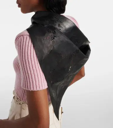 Magda Butrym Floral perforated leather scarf | Thumbnail 4