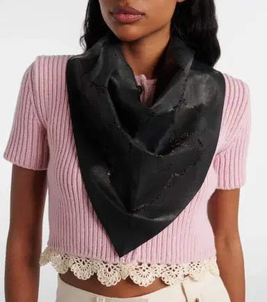 Magda Butrym Floral perforated leather scarf | Thumbnail 5