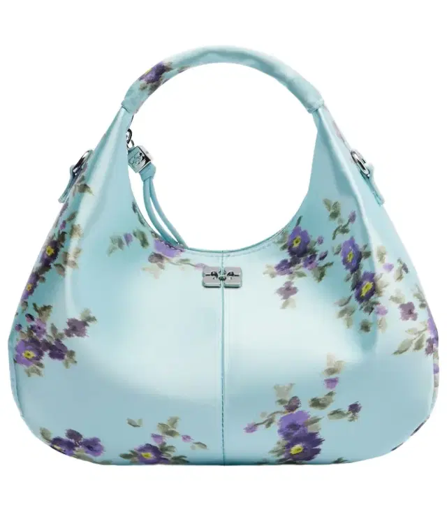 Ganni Mini floral satin top-handle bag