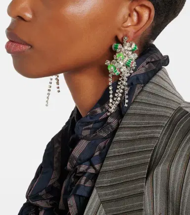 Dries Van Noten Crystal-embellished drop earrings | Thumbnail 6