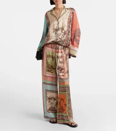 ALÉMAIS Alémais Alberta printed silk satin shirt | Thumbnail 2