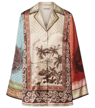 ALÉMAIS Alémais Alberta printed silk satin shirt | Thumbnail 1