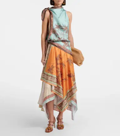 ALÉMAIS Alémais Alberta scarf-detail silk twill midi dress | Thumbnail 6