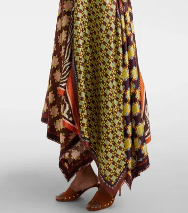 ALÉMAIS Alémais Wilson asymmetric silk twill midi dress | Thumbnail 2