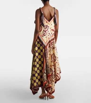 ALÉMAIS Alémais Wilson asymmetric silk twill midi dress | Thumbnail 4