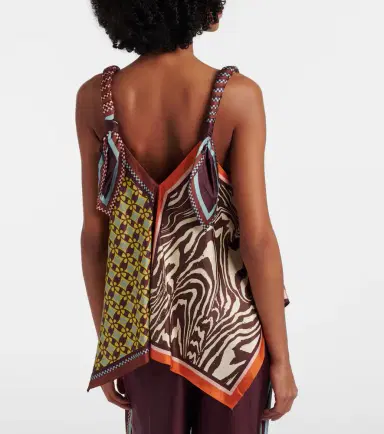 ALÉMAIS Alémais Wilson printed silk twill top | Thumbnail 2