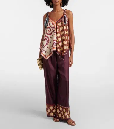 ALÉMAIS Alémais Wilson printed silk twill top | Thumbnail 3