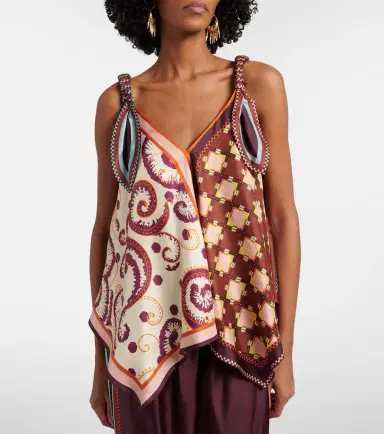 ALÉMAIS Alémais Wilson printed silk twill top | Thumbnail 4