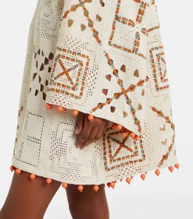 ALÉMAIS Alémais Marva beaded crochet cotton minidress | Thumbnail 2