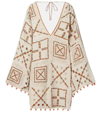 ALÉMAIS Alémais Marva beaded crochet cotton minidress | Thumbnail 1