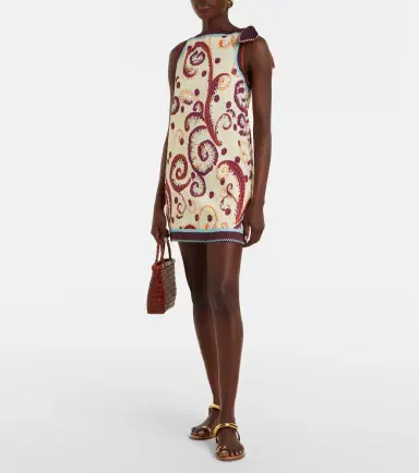 ALÉMAIS Alémais Wilson printed linen and silk minidress | Thumbnail 2