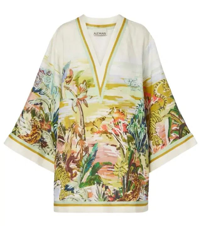 Alémais Jungle Boogie printed linen tunic