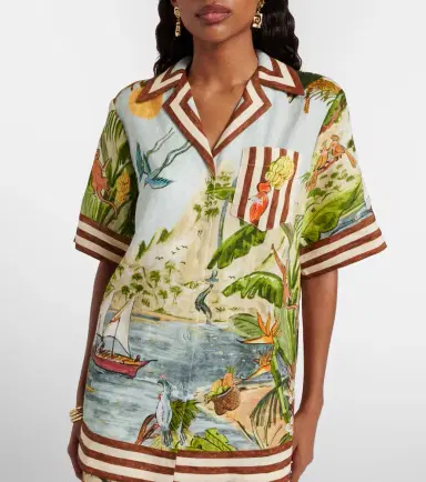 ALÉMAIS Alémais Toucan Tango printed linen shirt | Thumbnail 2