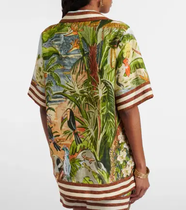 ALÉMAIS Alémais Toucan Tango printed linen shirt | Thumbnail 3