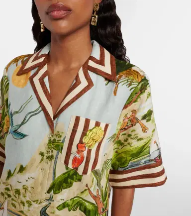 ALÉMAIS Alémais Toucan Tango printed linen shirt | Thumbnail 5