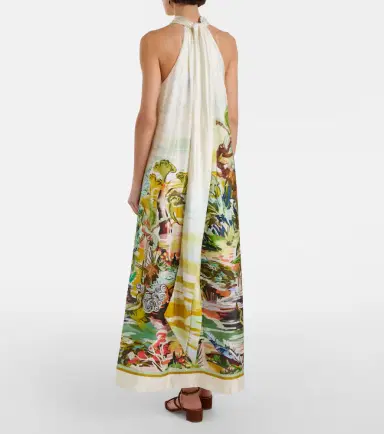 ALÉMAIS Alémais Jungle Boogie halterneck silk maxi dress | Thumbnail 3