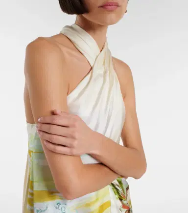 ALÉMAIS Alémais Jungle Boogie halterneck silk maxi dress | Thumbnail 6