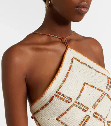 ALÉMAIS Alémais Marva beaded crochet open-back cotton top | Thumbnail 6