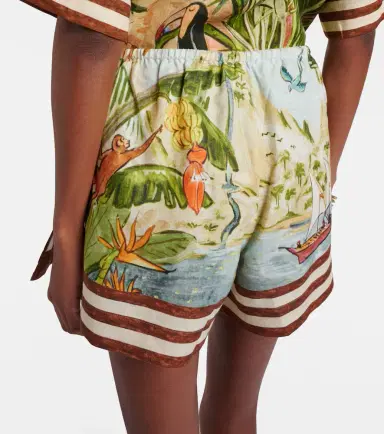 ALÉMAIS Alémais Toucan Tango printed linen shorts | Thumbnail 2