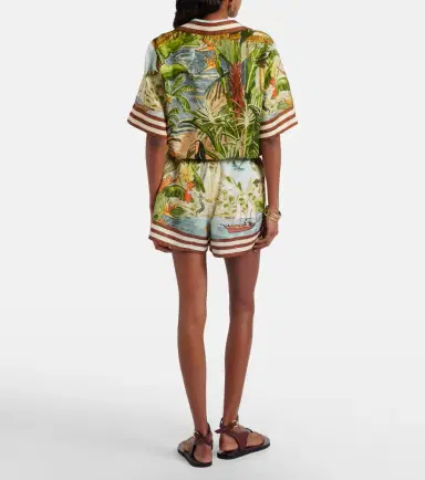 ALÉMAIS Alémais Toucan Tango printed linen shorts | Thumbnail 4