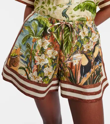 ALÉMAIS Alémais Toucan Tango printed linen shorts | Thumbnail 5