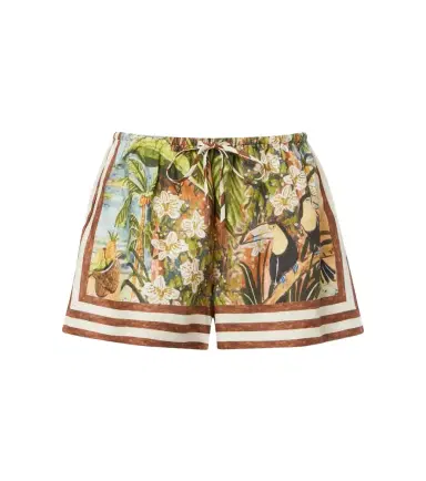 ALÉMAIS Alémais Toucan Tango printed linen shorts | Thumbnail 1