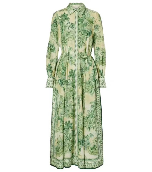 Alémais Sara printed cotton and silk shirt dress
