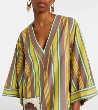 ALÉMAIS Alémais Clover embroidered striped cotton minidress | Thumbnail 3