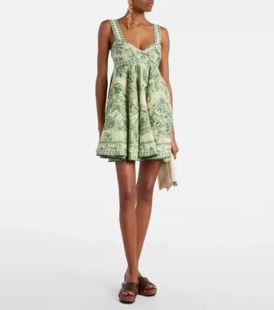 ALÉMAIS Alémais Sara printed linen minidress | Thumbnail 5