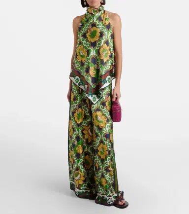 ALÉMAIS Alémais Liana printed silk satin palazzo pants | Thumbnail 5