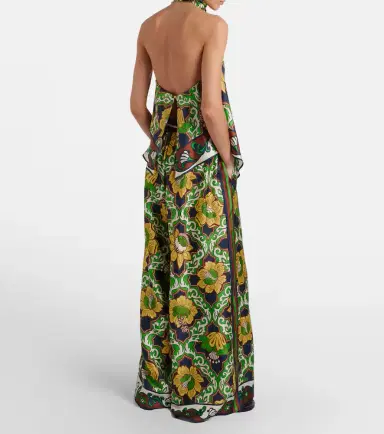 ALÉMAIS Alémais Liana printed silk satin palazzo pants | Thumbnail 6