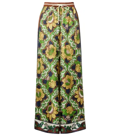 ALÉMAIS Alémais Liana printed silk satin palazzo pants | Thumbnail 1