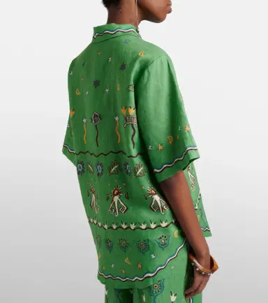 ALÉMAIS Alémais Sun Dancer printed linen shirt | Thumbnail 2