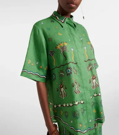ALÉMAIS Alémais Sun Dancer printed linen shirt | Thumbnail 4