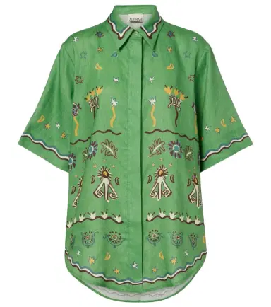 ALÉMAIS Alémais Sun Dancer printed linen shirt | Thumbnail 1