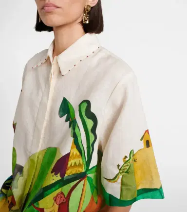 ALÉMAIS Alémais x Mokshini linen bowling shirt | Thumbnail 2