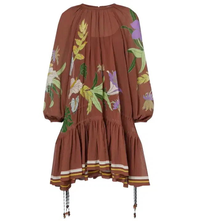 Alémais Alfie gathered cotton and silk minidress